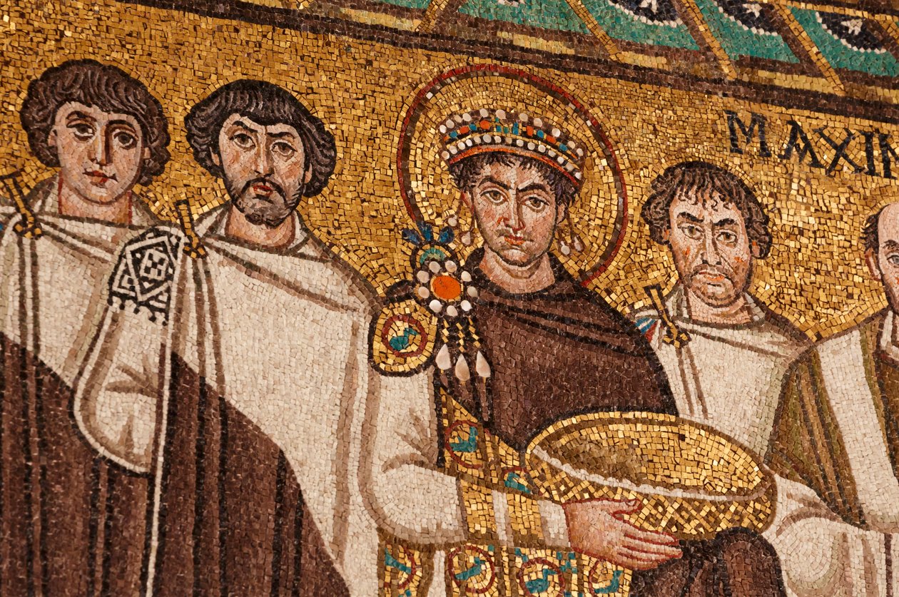 Imperador Justiniano I (mosaico) de School Italian