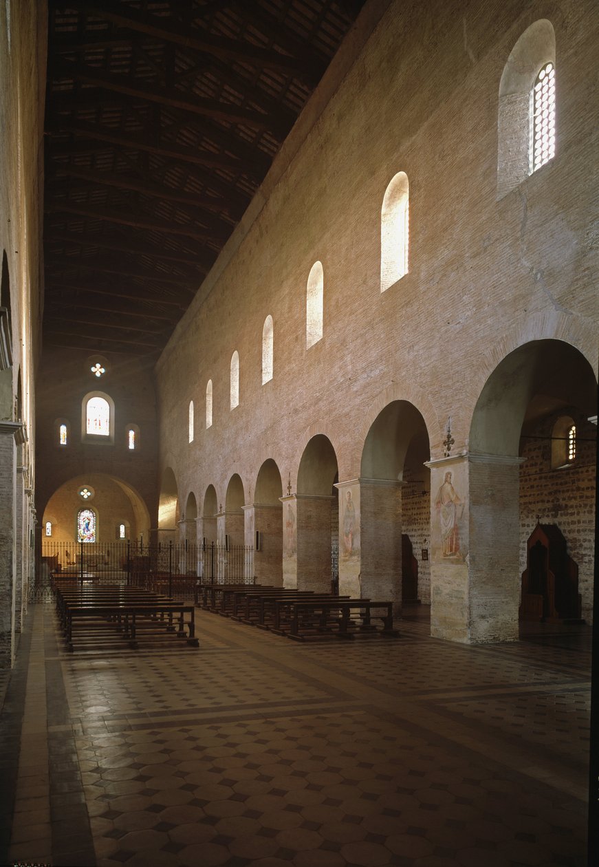 Vista interior da igreja de São Vicente e Santo Antastásio da Abadia das Três Fontes (Tre-Fontane) (Chiesa dei Santi Vincenzo e Anastasio alle Tre Fontane) (Vista interior da igreja de São Vicente e Anastasio, Abbazia delle Tre Fontane) 625-1 de School Italian