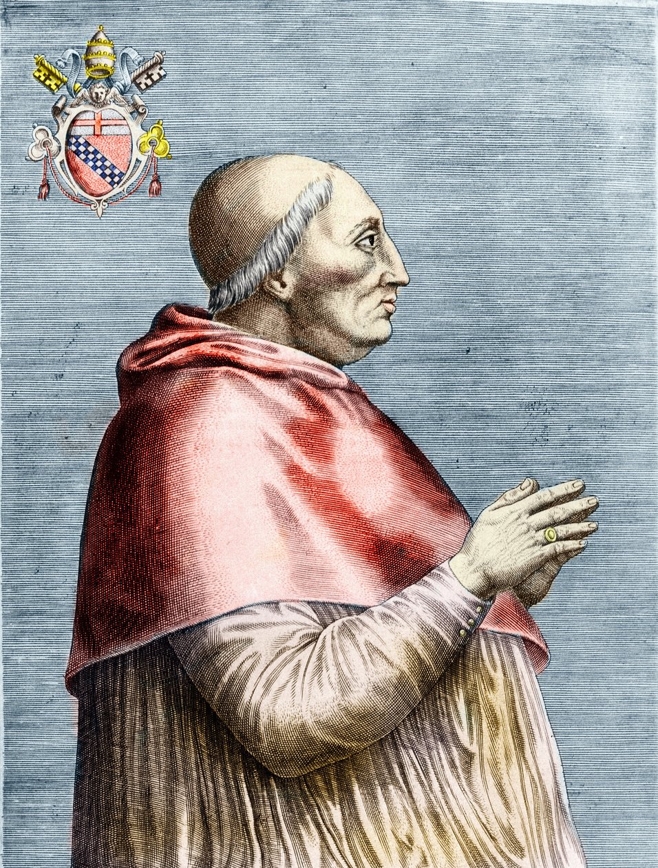 Retrato do Papa Inocêncio VIII (1484-1492) (gravura) de School Italian