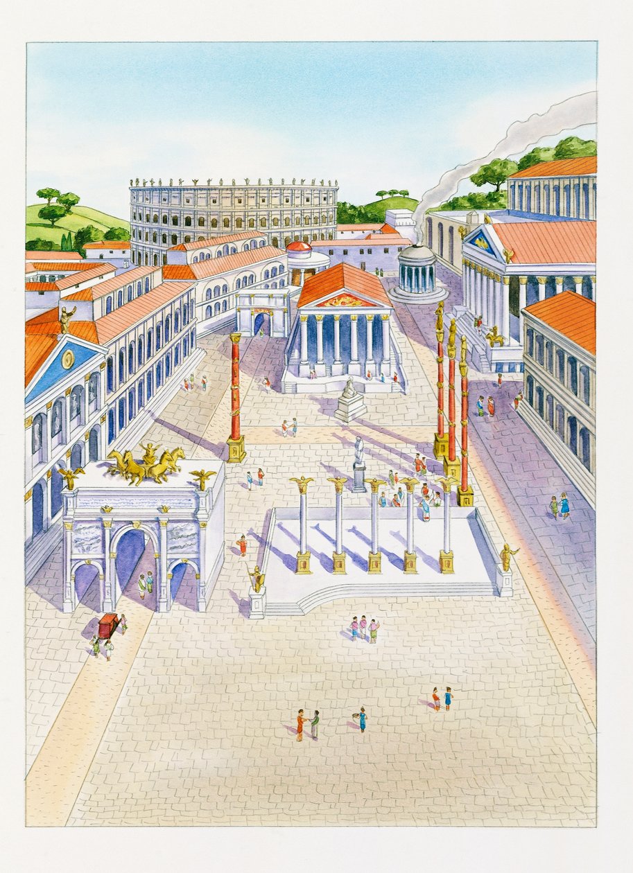 Fóruns Imperiais Reconstruídos (cor litho) de School Italian