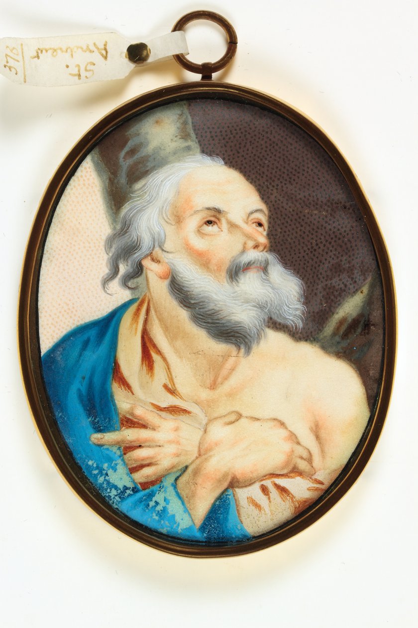 Santo André (aguarela em velino) de School Italian