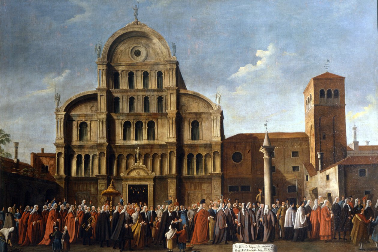 Veneza. Visita do Doge a Saint Zaccharia para a Festa da Páscoa. Veneza, Pinacoteca Querini - Stampalia. de School Italian