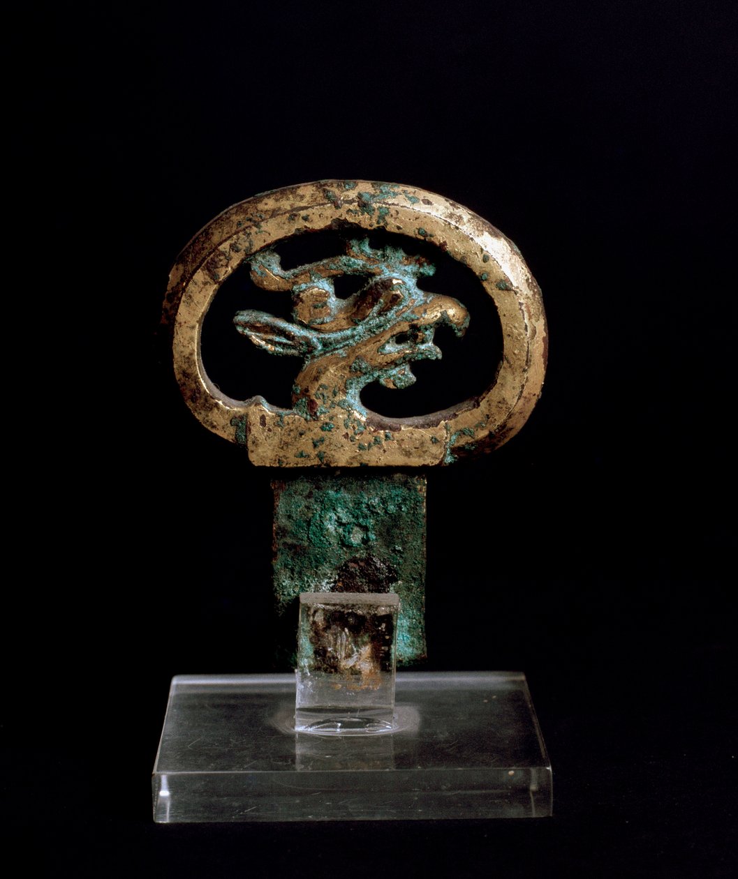 Cabo de bronze com cabeça de grifo, século 6-5 a.C. de Japanese School
