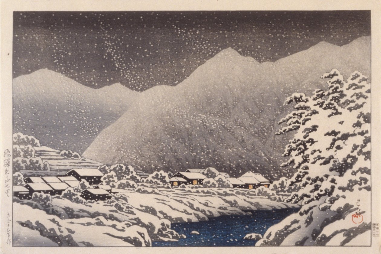 Vale de Hida no Inverno (tinta) de School Japanese