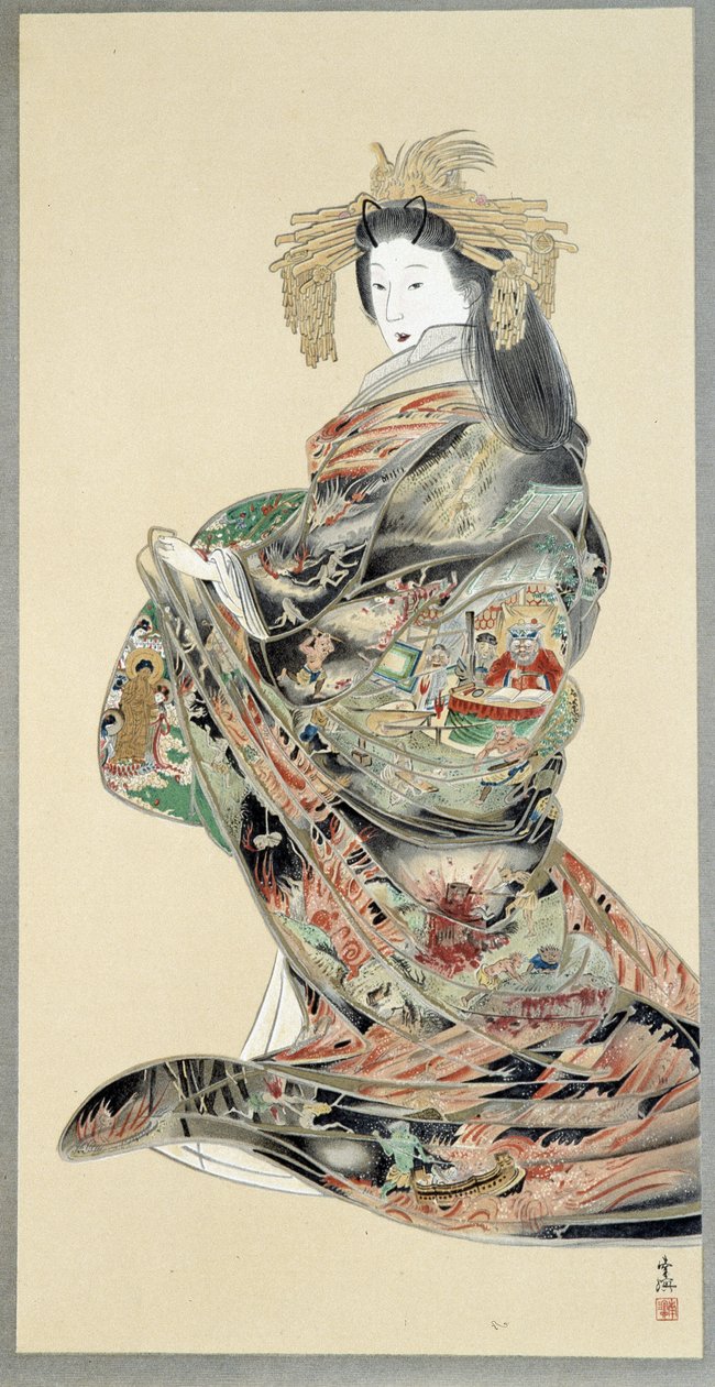 Jigoku Reigan ou retrato de uma bela mulher. de Japanese School