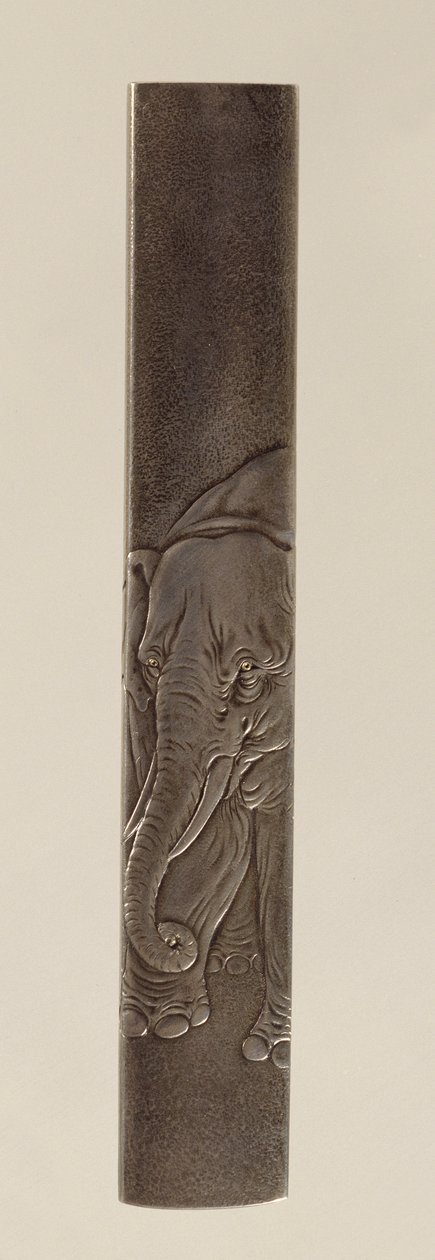 Encaixe de Espada, período Edo 1615-1868 (bronze incrustado) (para verso ver 142625) de Japanese School