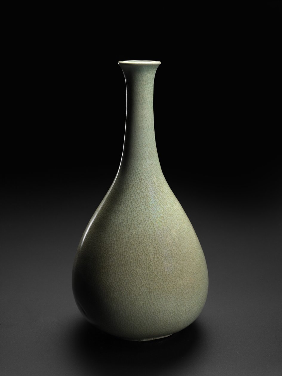 Garrafa de Celadon, finais do século XI (grés com vidrado de celadon) de School Korean
