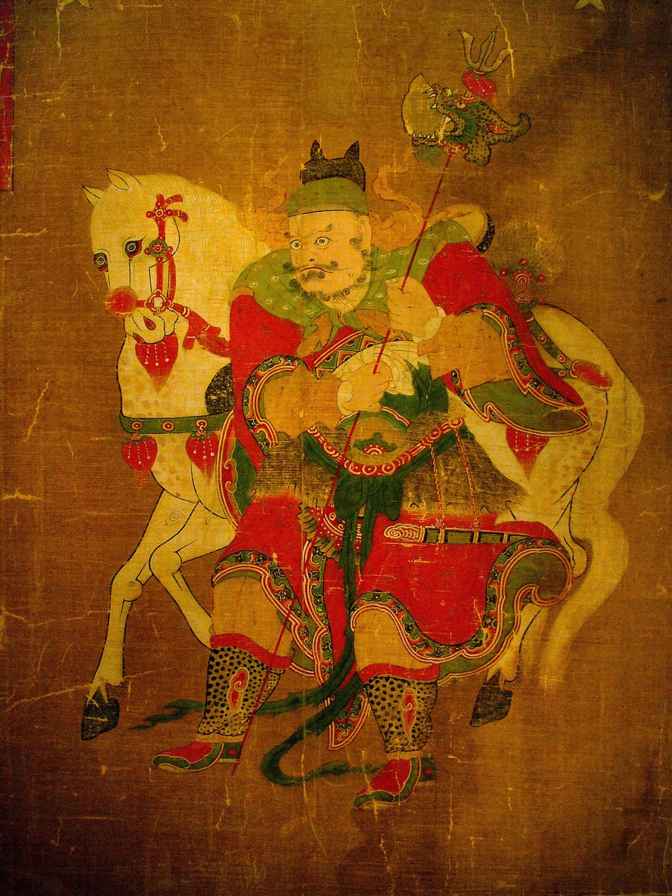 Mensageiro do Inferno com cavalo, pintura em rolo de cânhamo, período Joseon, Kree. Museu Nacional de Seul, República da Coreia de School Korean