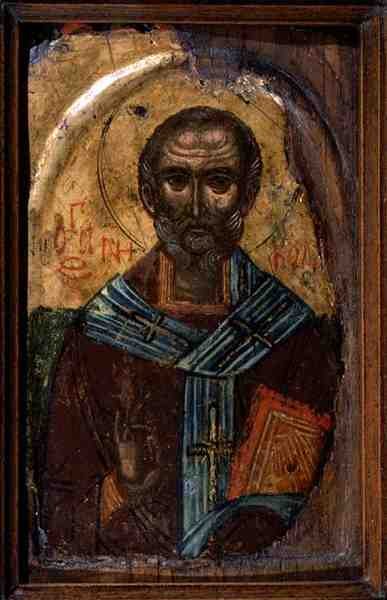São Nicolau, c.1600 (tempera no painel) de School Macedonian