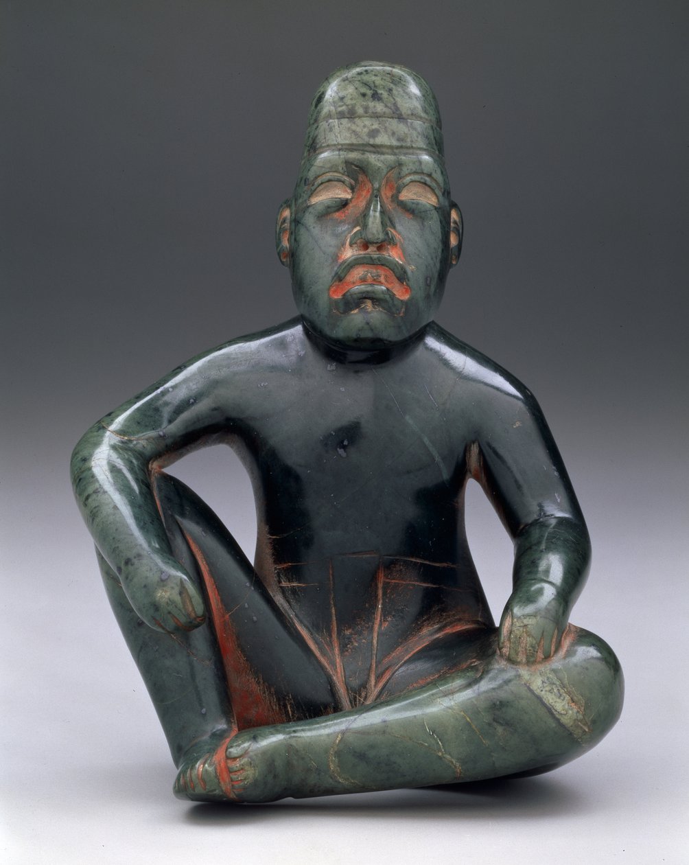 Figura sentada com joelho levantado, Highland Olmec, San Martin Texmelucan de School Mexican