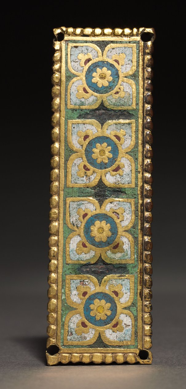 Placa, provavelmente de um Santuário Relíquio, c.1200-1250 (cobre dourado; esmalte champlevé) de School Mosan