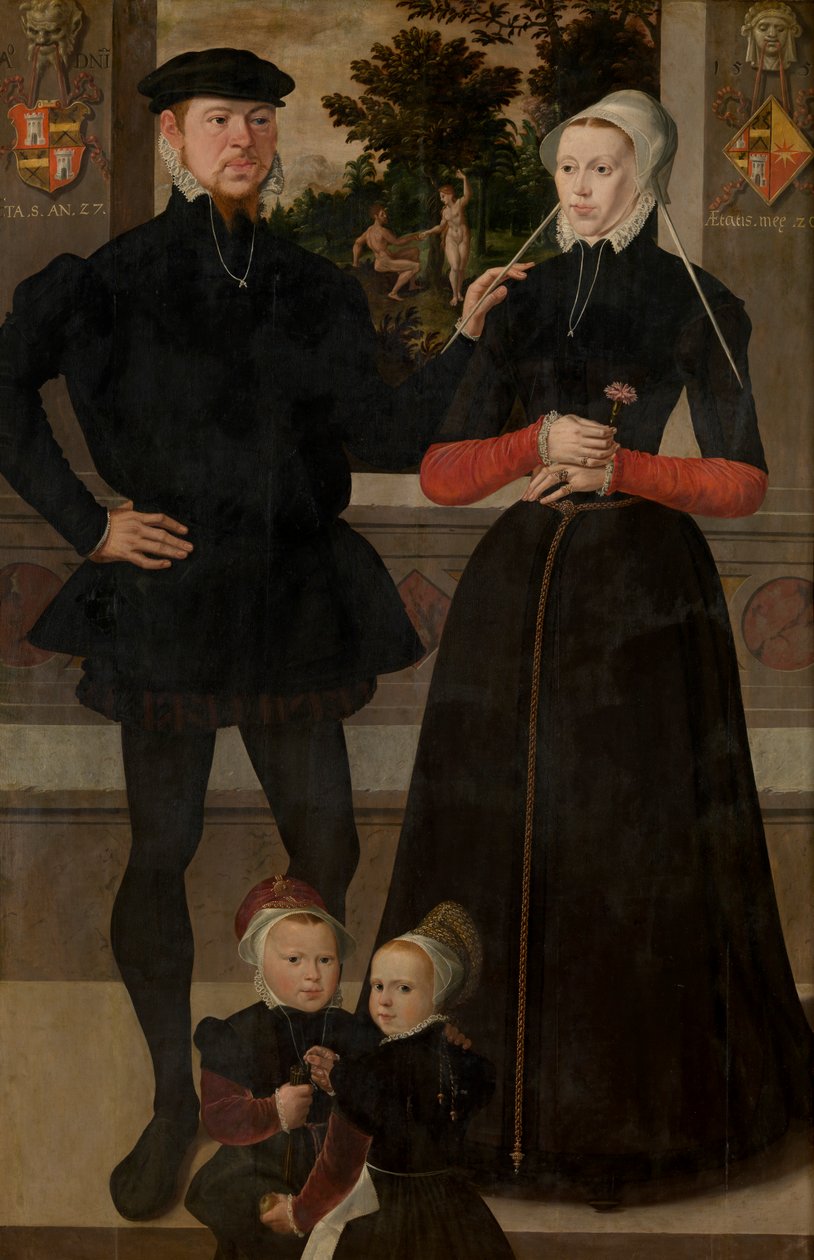 Retrato de uma família de School Netherlandish