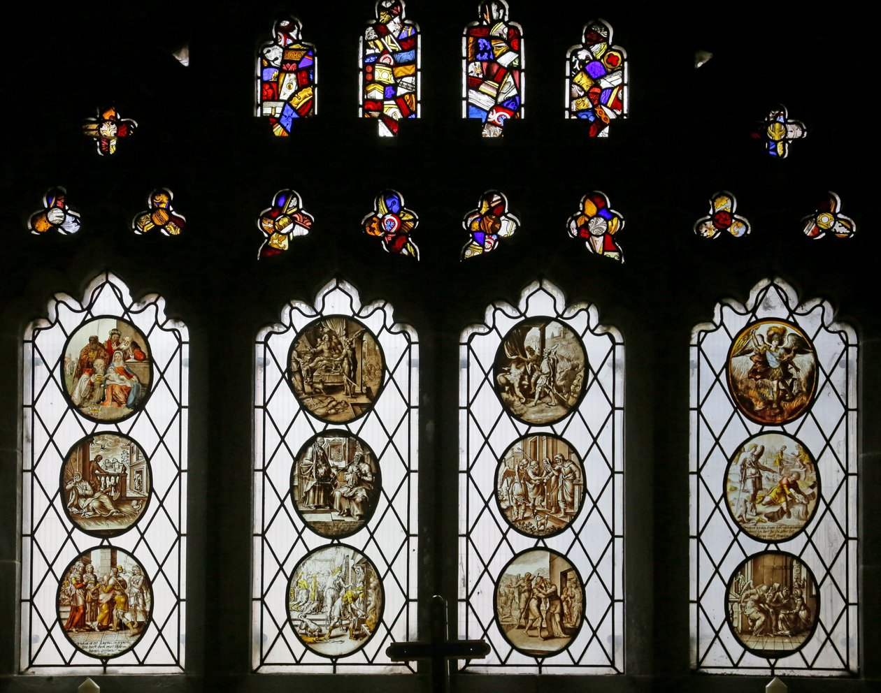 Reset Femish roundels (vidro manchado) de School Netherlandish