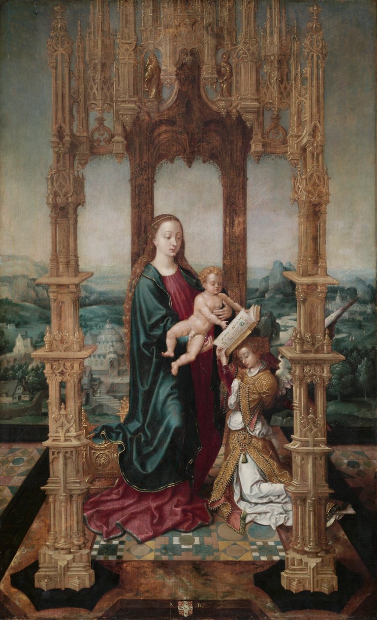 Virgem e Menino sob um dossel de School Netherlandish