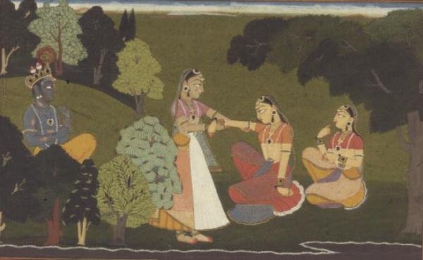 51.207/11 Um confidente pede a Radha para conhecer Krishna, ilustração da série 
