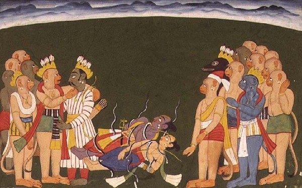 Rama e Lakshmana atacaram com nagapasa, do 