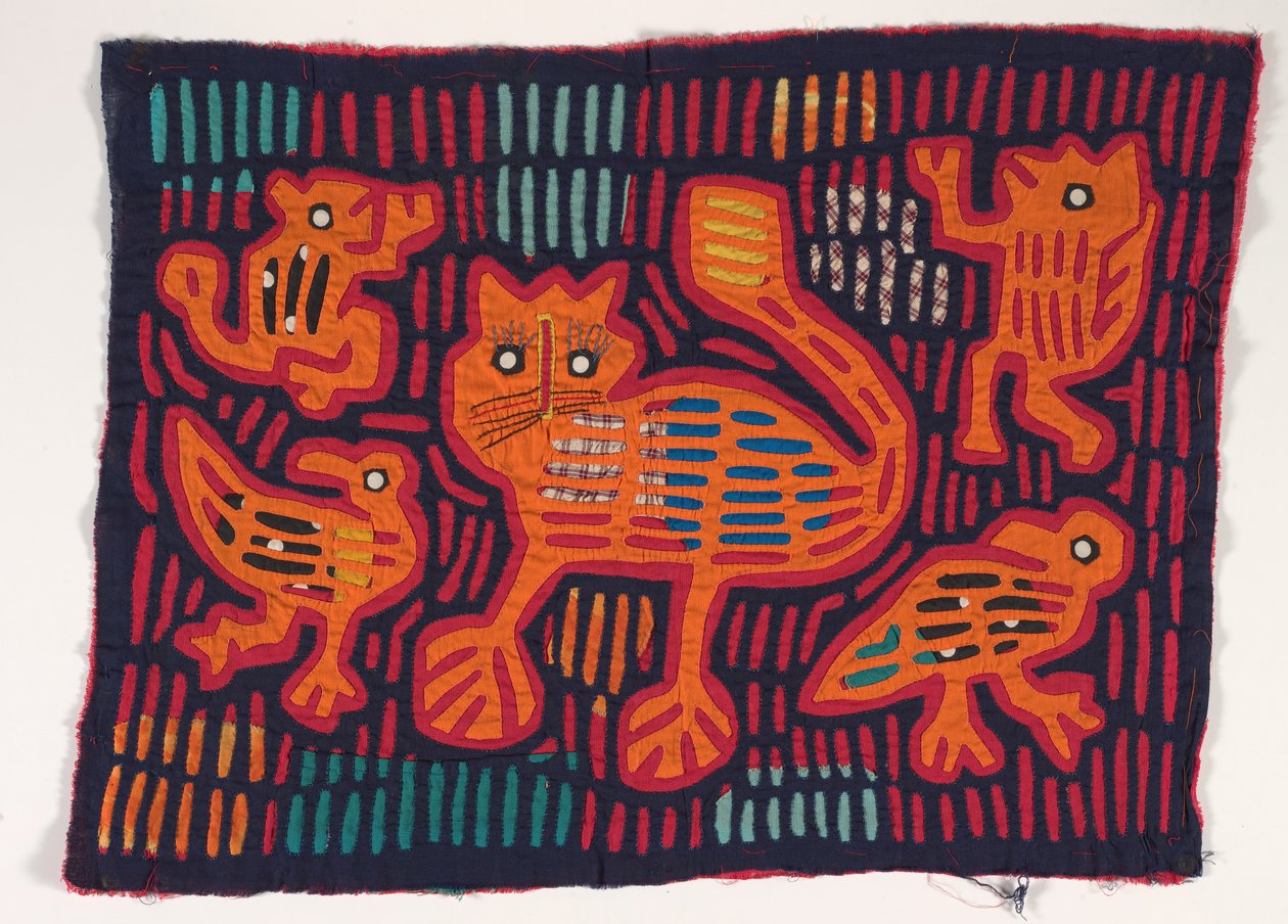 Painel de camisas (mola), Povo Kuna, Ilhas San Blas, c.1950s (algodão aplicado) de School Panamanian