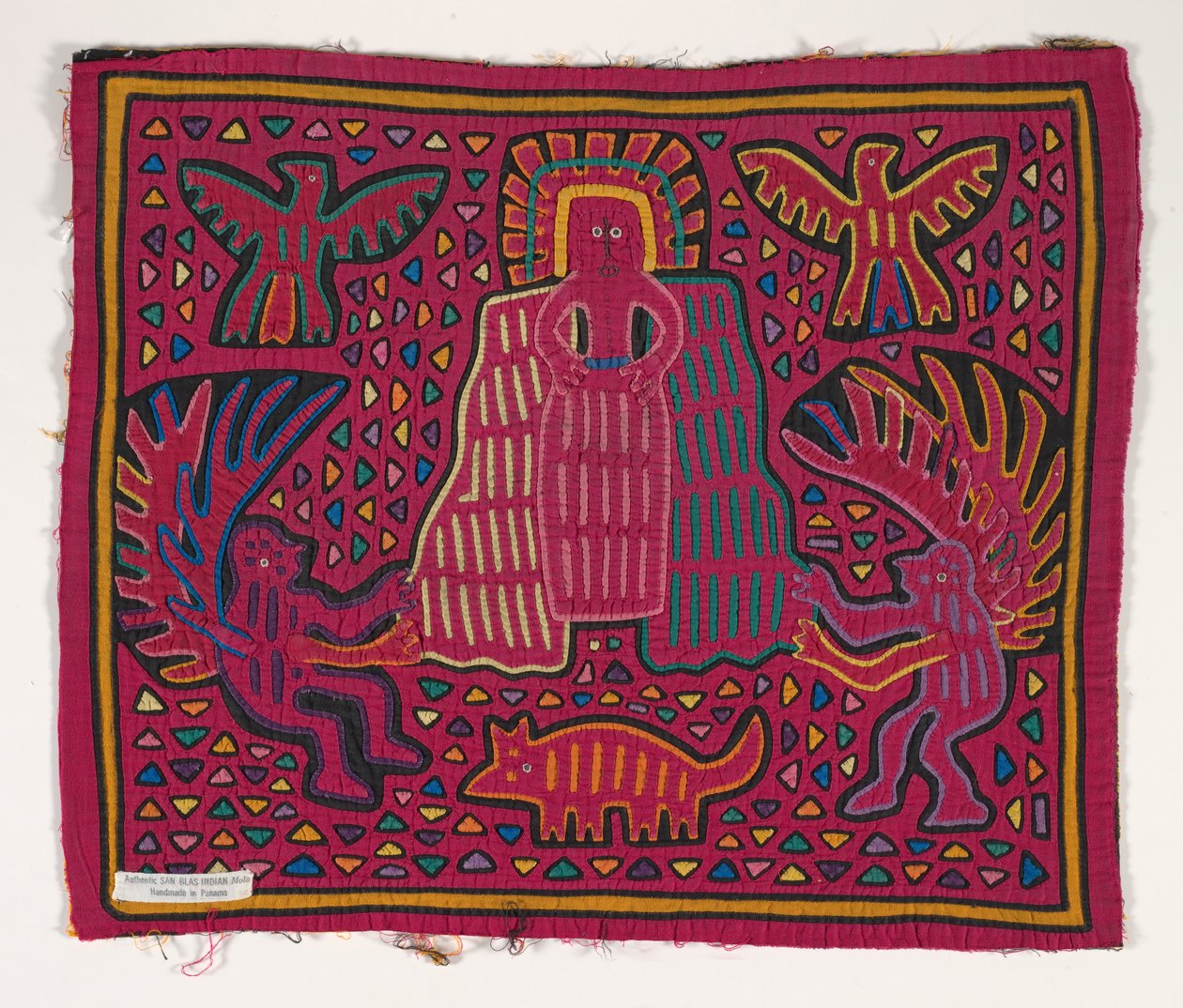 Painel de camisas (mola), Povo Kuna, Ilhas San Blas, c.1950s (algodão aplicado) de School Panamanian