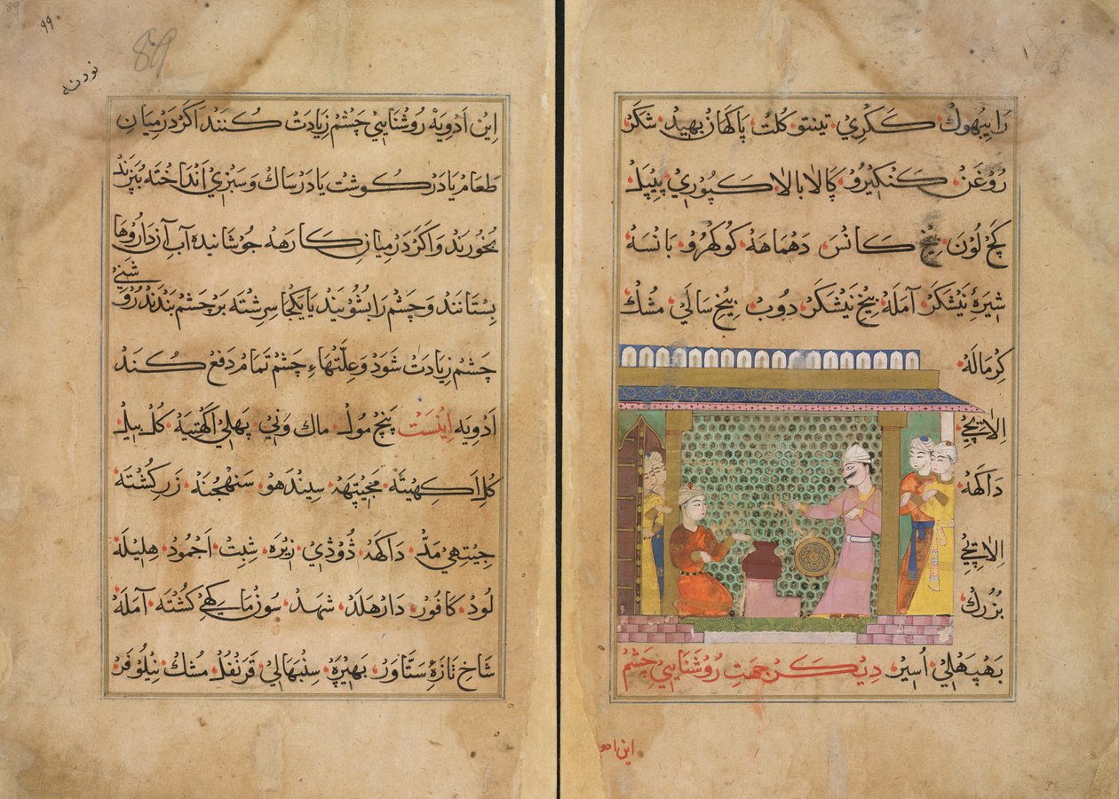O Sultão Ghiyath al-Din supervisiona a preparação dos medicamentos de School Persian