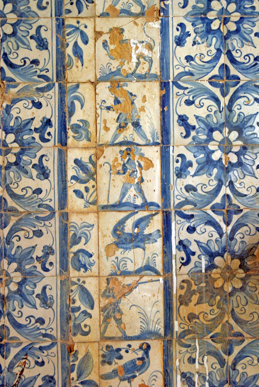 Painel com cenas de caça, Tarouca, Portugal (azulejos cerâmicos) de School Portuguese