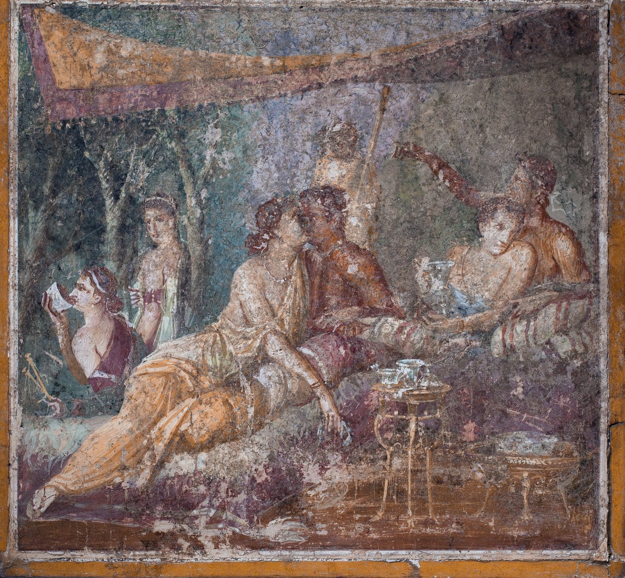 Cena de um banquete, Pompeia de School Roman