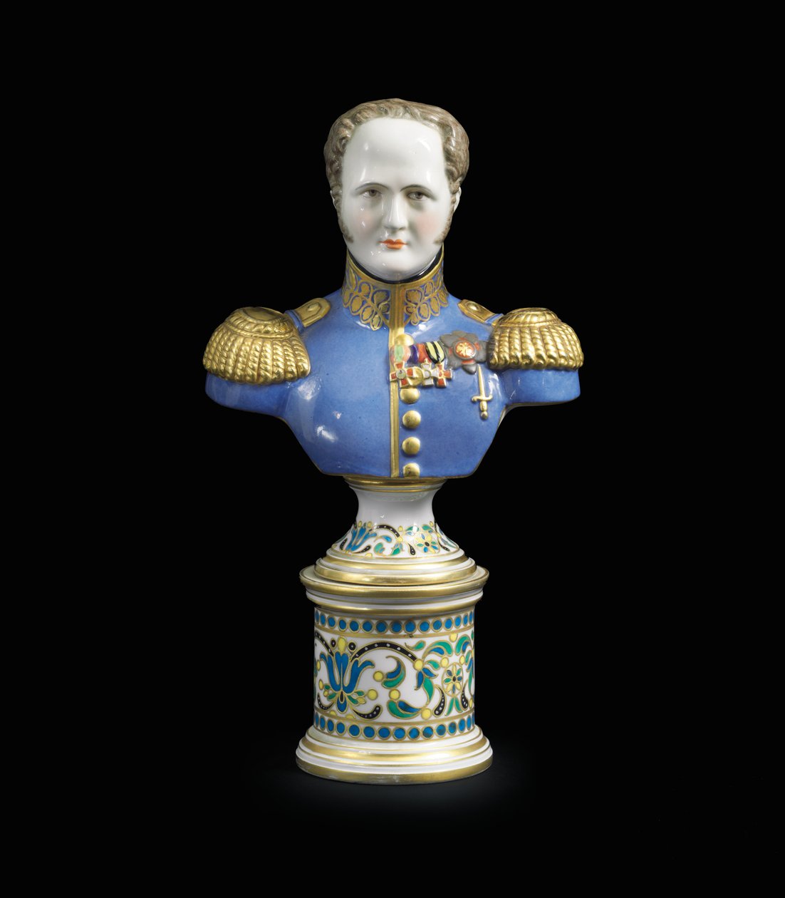 Um busto de porcelana do imperador Alexandre I, c. 1825-1850 (porcelana) de School Russian
