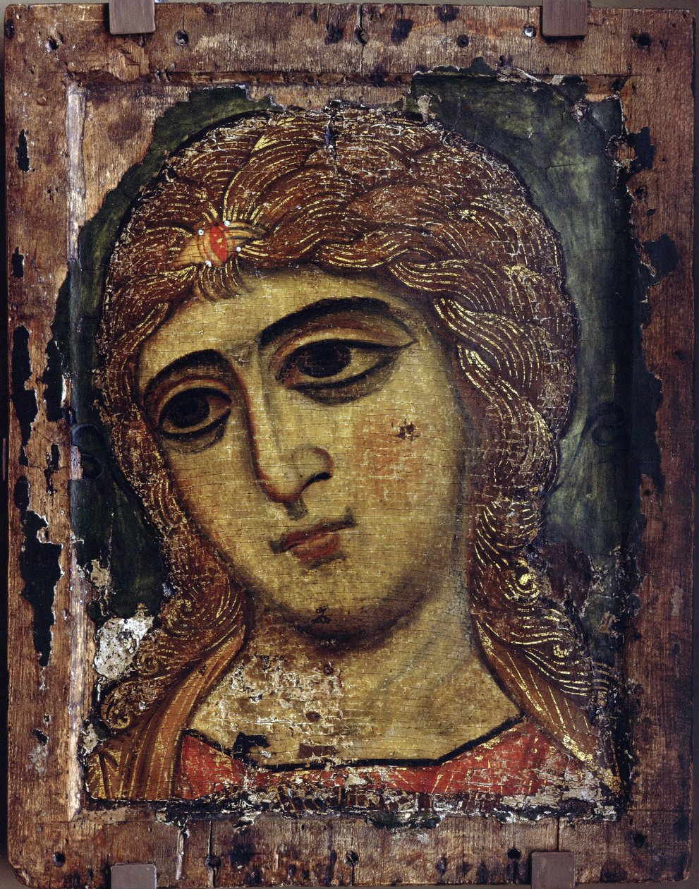 Arcanjo Gabriel - O Arcanjo Gabriel (O Anjo de Cabelo Dourado) - ícone russo - ca 1200 - Tempera no painel - 49x38,5 - Museu Estatal Russo, São Petersburgo de School Russian