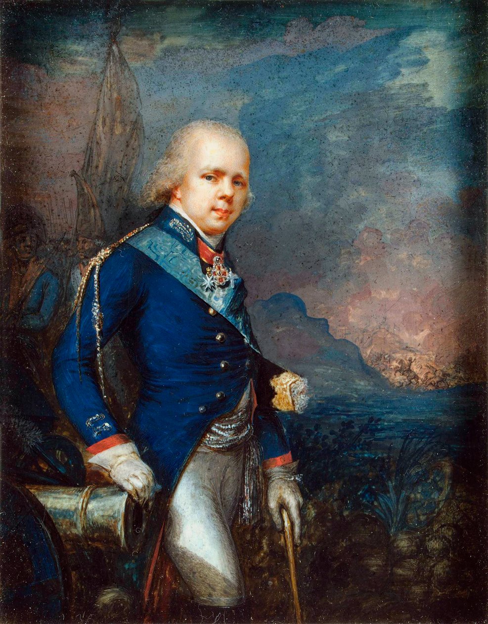 Constantin Pavlovitch de Russie - Retrato do Grão-Duque Constantino Pavlovich da Rússia (1779-1831) antes da Batalha de Novi par Anonymous de School Russian