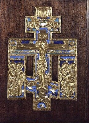 Crucificação (latão e esmalte) de School Russian