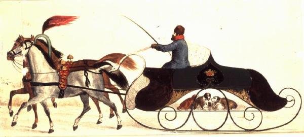 Trenó puxado a cavalo de School Russian