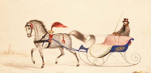 Trenó puxado a cavalo de School Russian