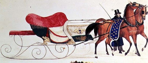 Trenó puxado a cavalo de School Russian