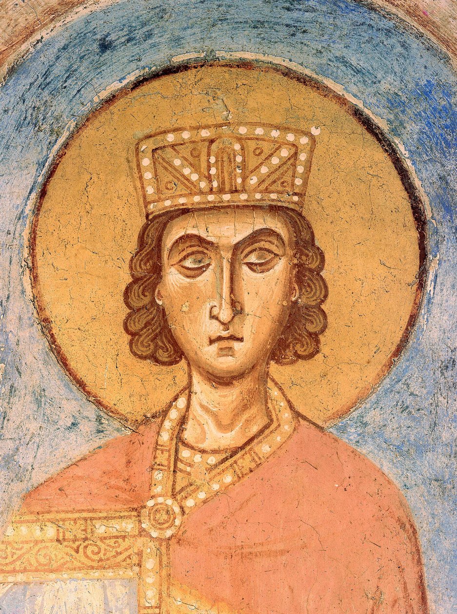Rei Salomão - Afrescos Russos Antigos - Século XII - Fresco - Igreja de São Jorge, Staraya Ladoga ©FineArtImages/Leemage de School Russian