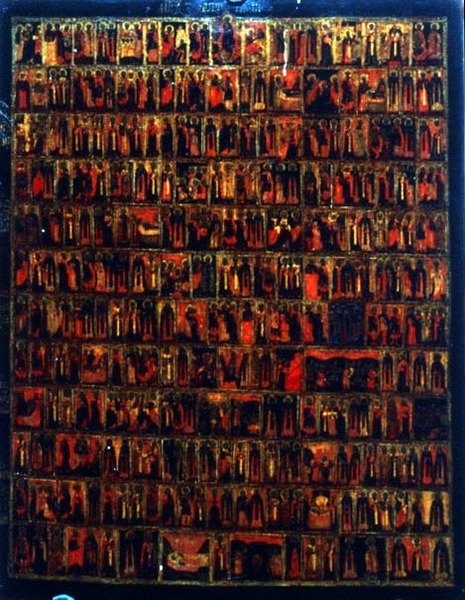 Menologia de março a agosto, escola de Moscou (tempera no painel) de School Russian
