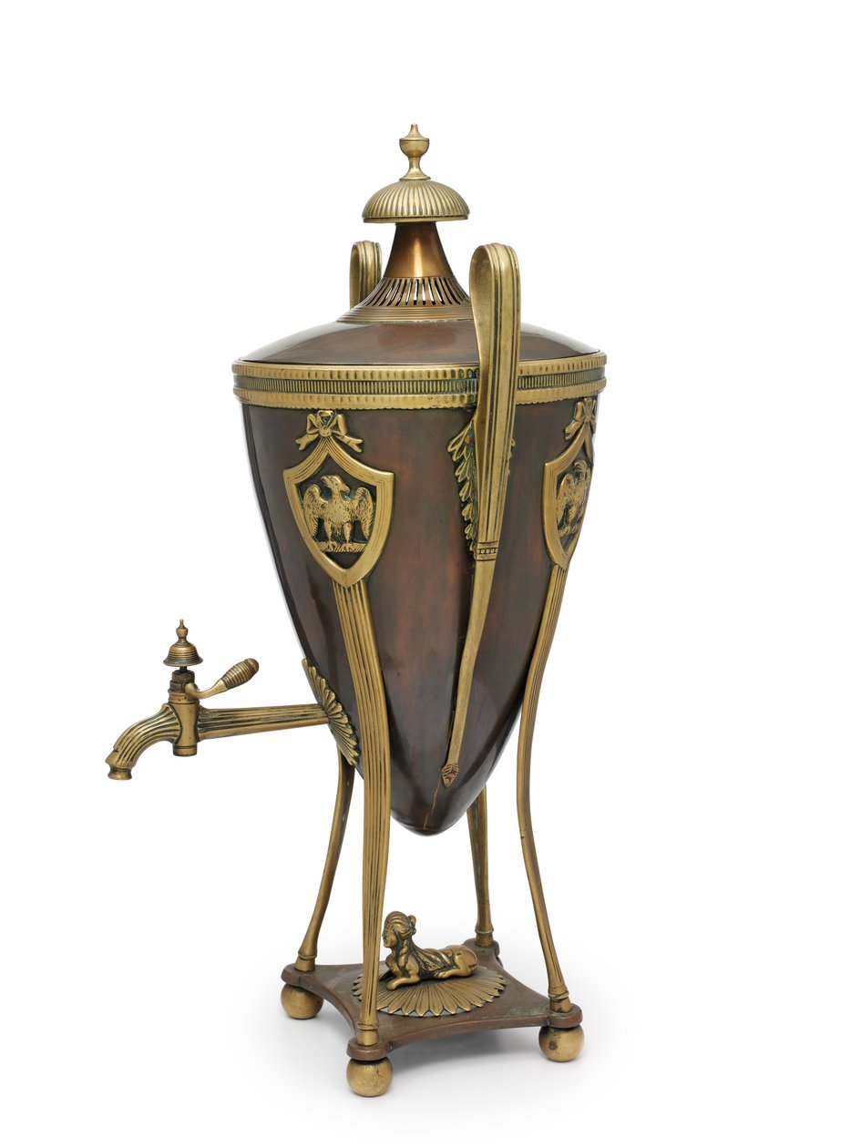 samovar de Napoleão, c.1815 (urna, café) de School Russian
