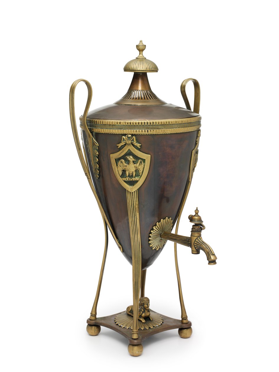 samovar de Napoleão, c.1815 (urna, café) de School Russian