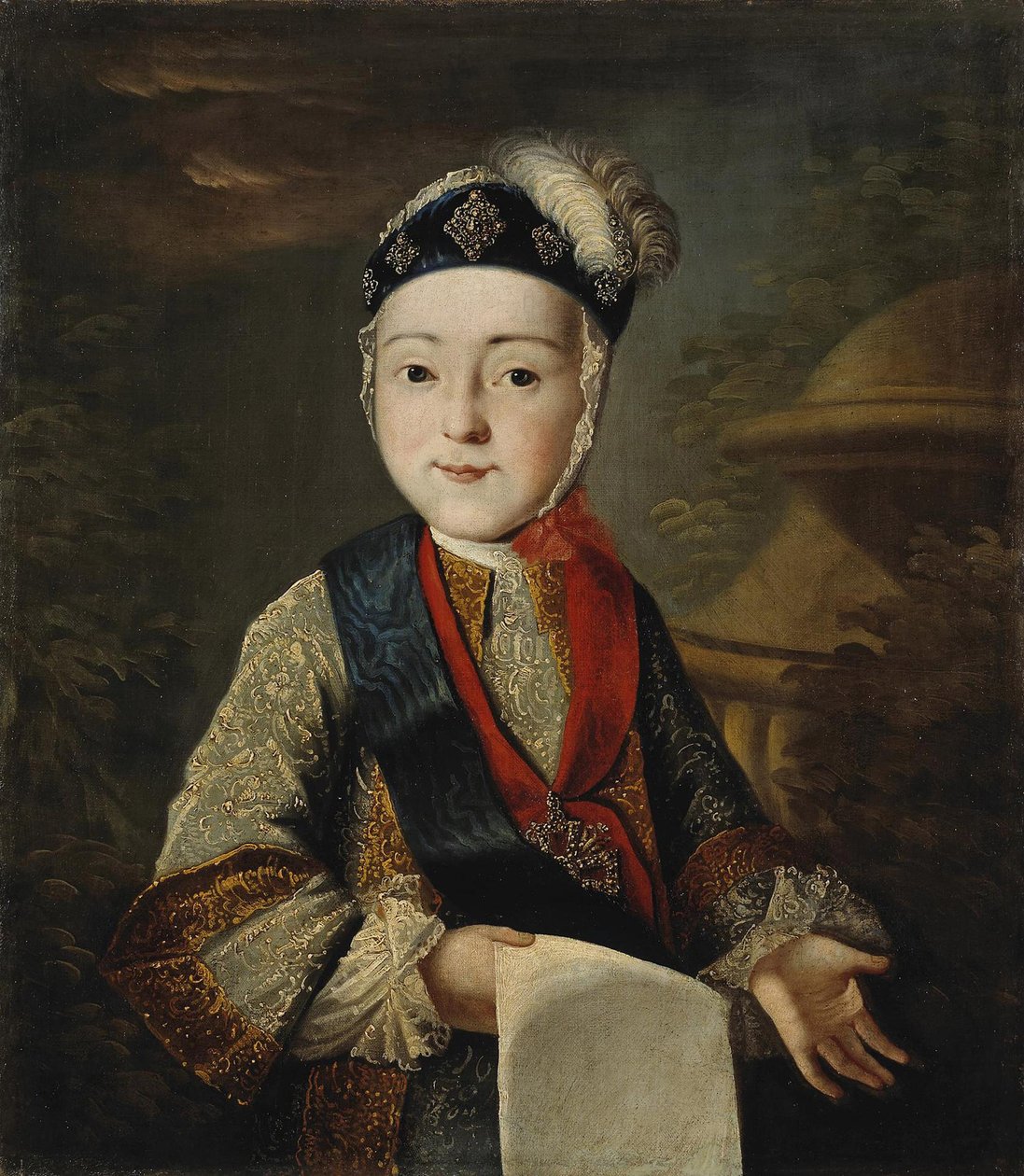 Pedro III da Rússia - Retrato do Grão-Duque Pedro III. (1728-1762) como Criança par Anônimo de School Russian