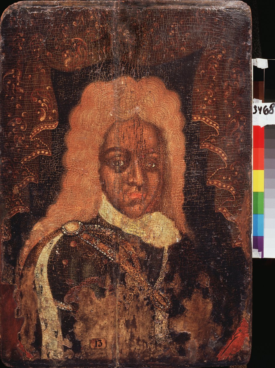 Retrato (Parsuna) do Czarevich Alexis Petrovich (1690-1718). Pintura por um mestre russo, tempera sobre madeira, início do século XVIII. Arte tradicional russa de School Russian