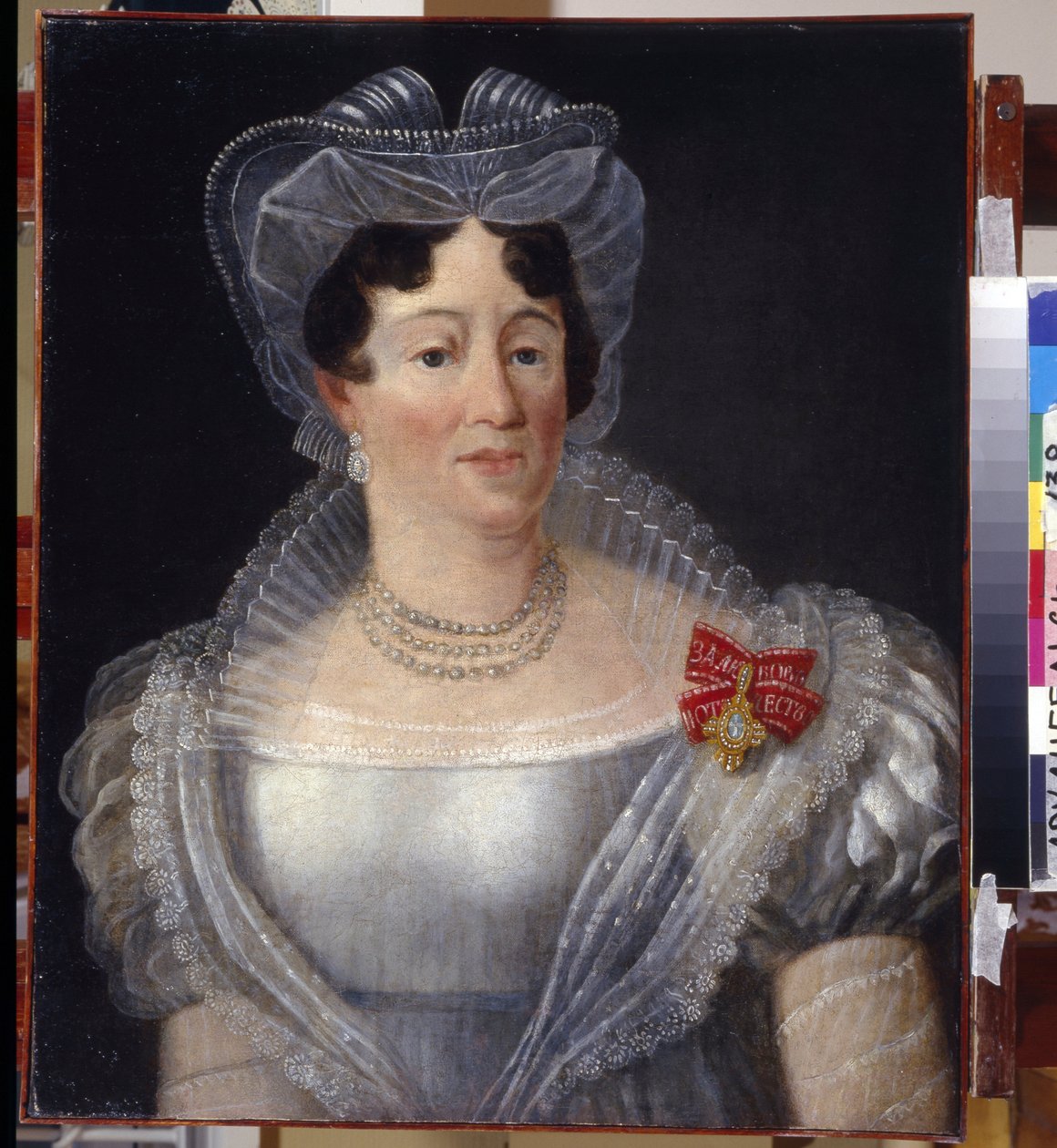 Retrato da Condessa Yelizaveta Fyodorovna Musina-Pushkina (Musina Pushkina) (Musin Pushkin) (Musin-Pushkin) (1758-1835). Pintura anônima, óleo sobre tela 1801. Arte russa de School Russian