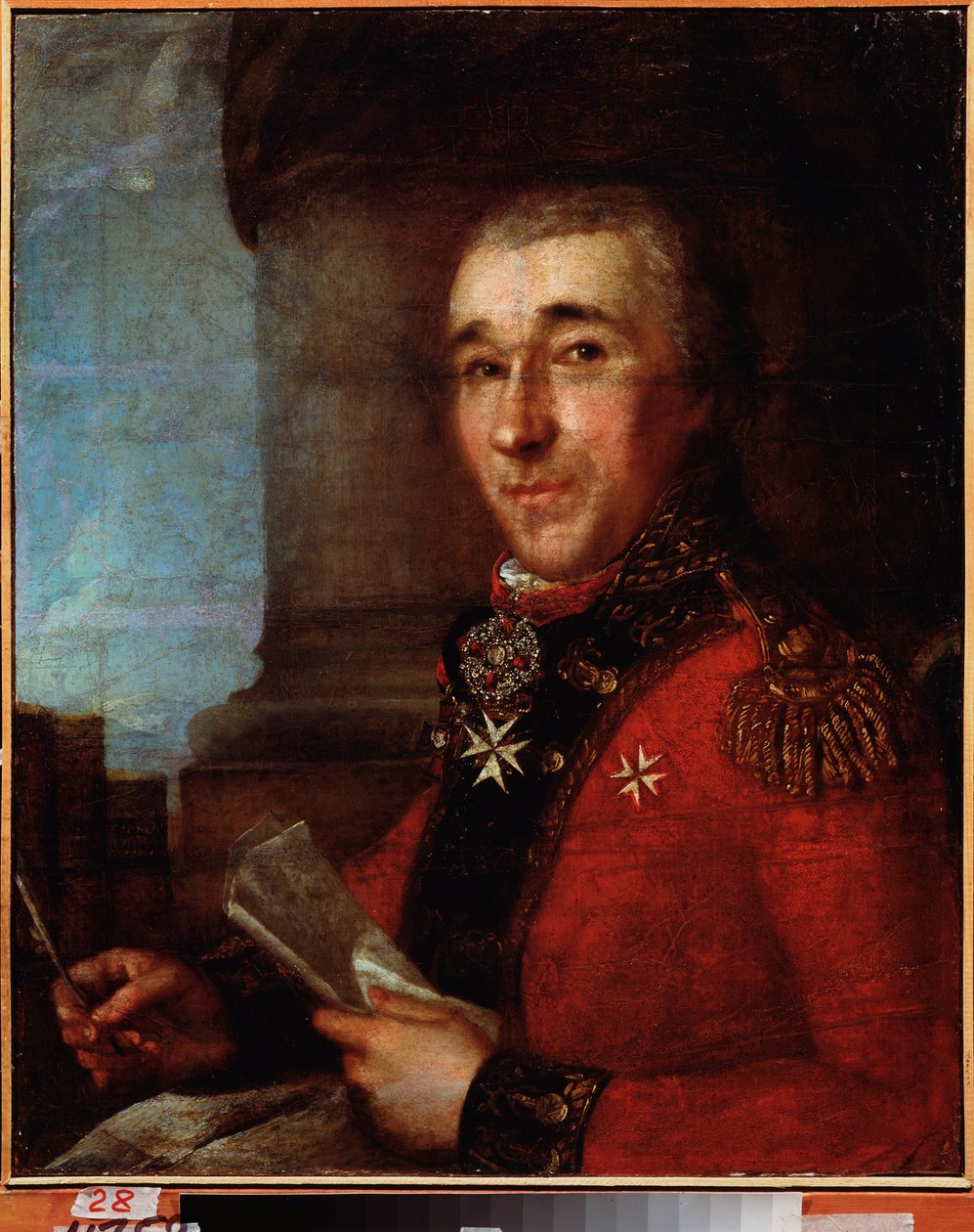 Retrato do Conde Geral Alexey Arakcheyev (Alexis Araktcheiev) (Araktcheev) (1769-1834). Pintura por um mestre russo, óleo sobre tela, finais do século XVIII. Museu de Arte do Extremo Oriente, Khabarovsk (Rússia). de School Russian