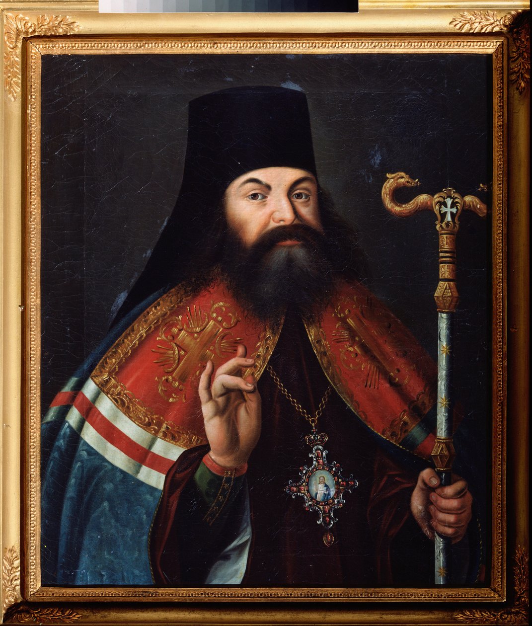 Retrato do poeta Theofan (Feofan) Prokopovich (Theophane Prokopovich) (1681-1736), teólogo e arcebispo de Novgorod (Rússia). Pintura por um mestre russo, óleo sobre tela, meados do século XVIII. Arquivo Estatal Russo de Literatura e Arte, Moscovo. de School Russian