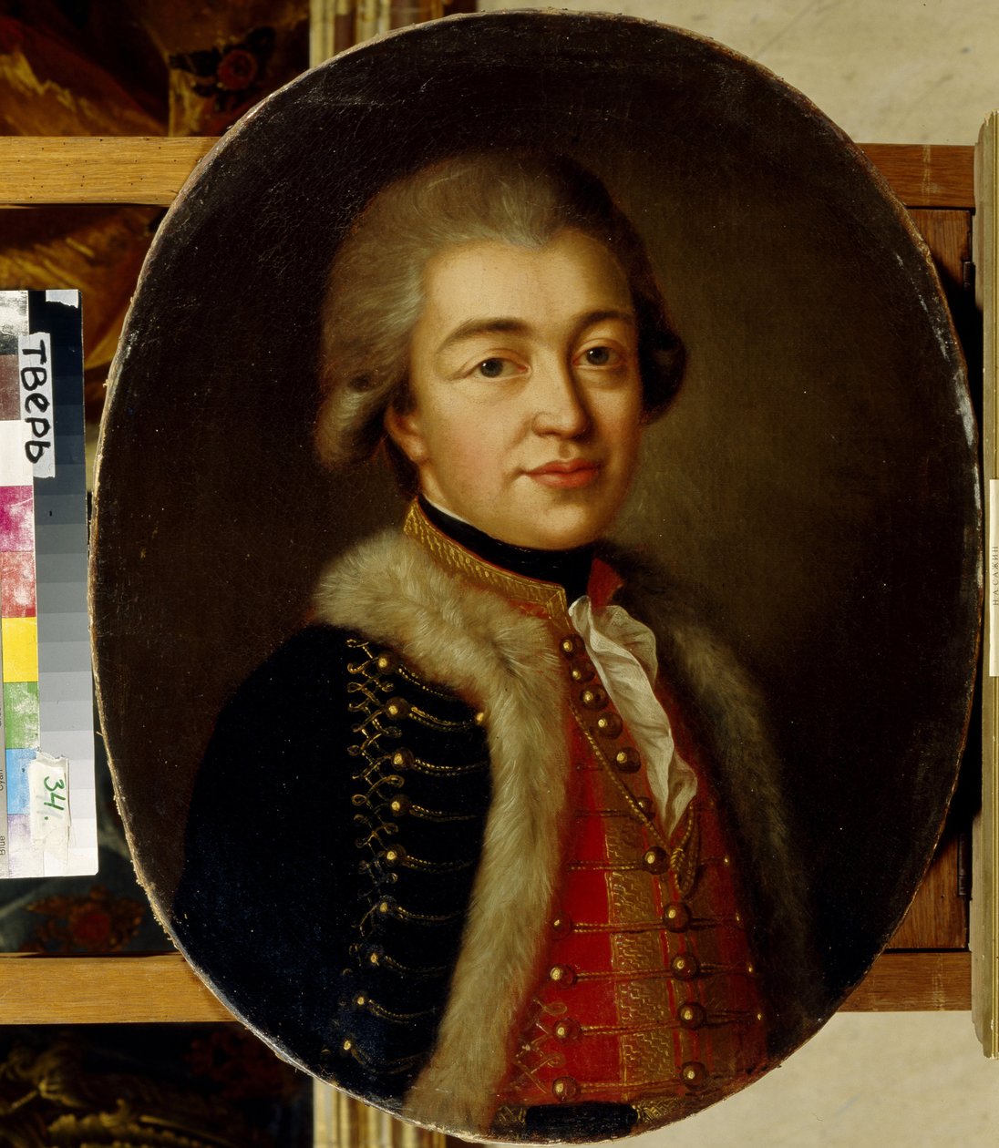 Retrato do príncipe Stepan Borisovich Kurakin (1754-1805). (Retrato do Príncipe Stepan B. Kurakin). Pintura anónima, óleo sobre tela, segunda metade do século XVIII. arte russa de School Russian