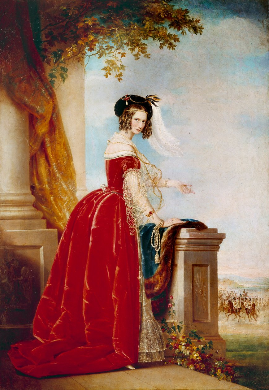 Retrato da Impressora Alexandra Fedorovna ou Alexandra Feodorovna (1872-1918), esposa de Nicolau II. Pintura anónima da escola russa. São Petersburgo, Hermitage. de School Russian