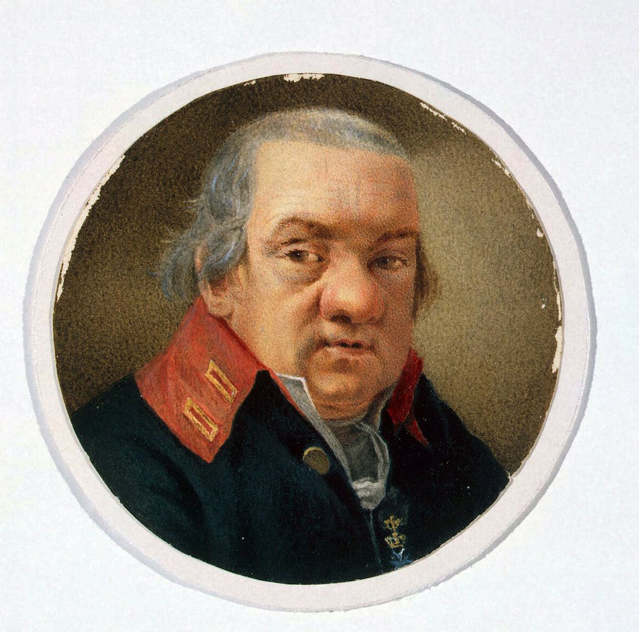 Retrato do arquitecto Giacomo Quarenghi (1744-1817) pelo artista anónimo, aguarela sobre papel de School Russian