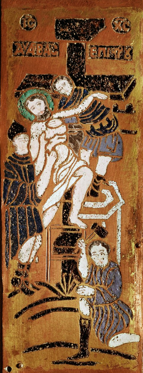 Arte russa, a crucificação, esmalte do século XVI Madrid, Museo Lazaro Galdiano de School Russian