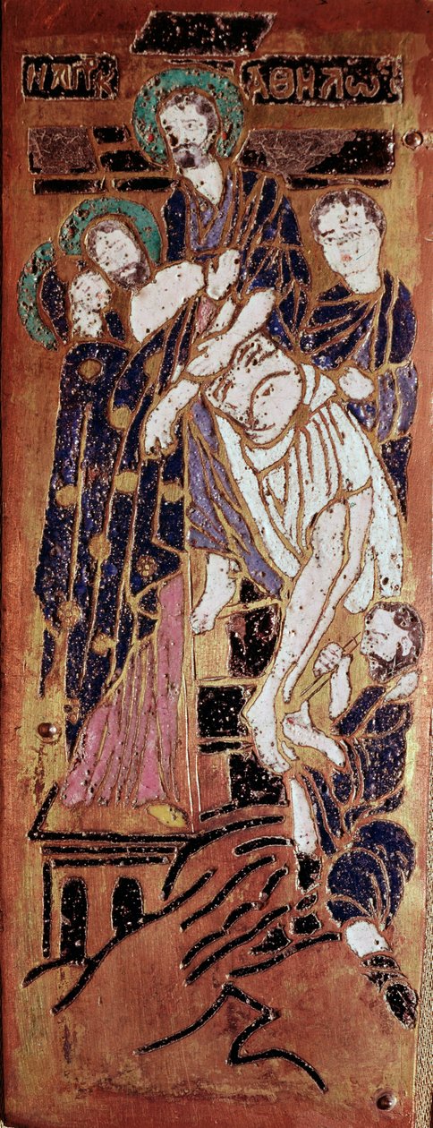 Arte russa, a deposição, esmalte do século XVI Madrid, Museo Lazaro Galdiano de School Russian