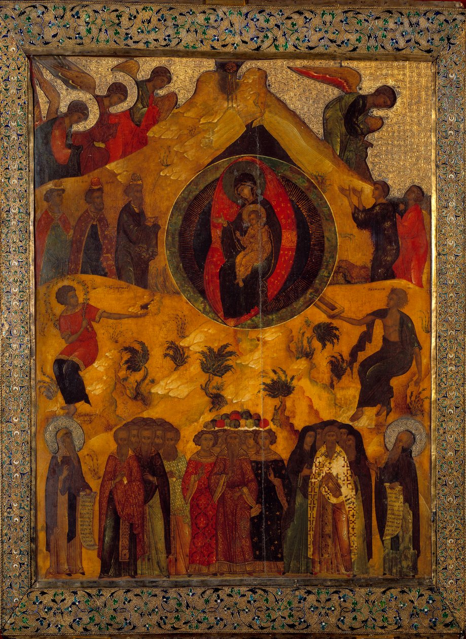 A Assembleia do Ícone da Virgem Russa de 1560. Rússia, Mosteiro Solonsky de School Russian