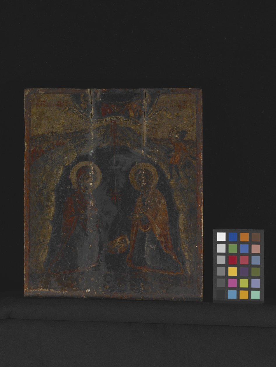 O Génesis de Jesus Cristo (tempera sobre madeira) de School Russian