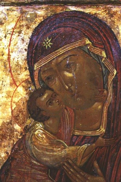 A Mãe de Deus Theodorovskaya, ícone, final do século XVI (tempera no painel) de School Russian