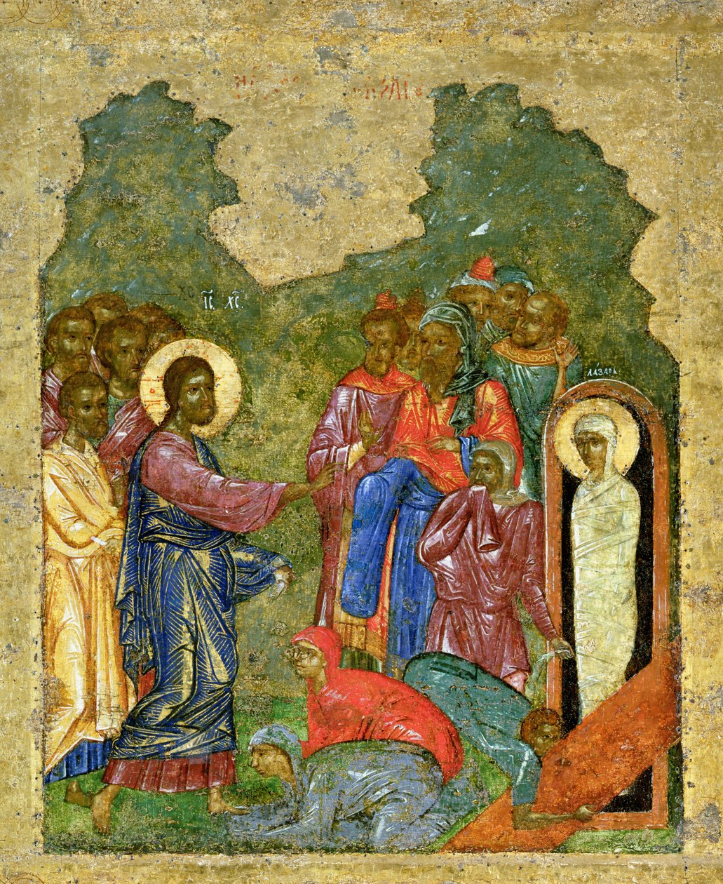 A Ressurreição de Lázaro, Escola de Novgorod de School Russian